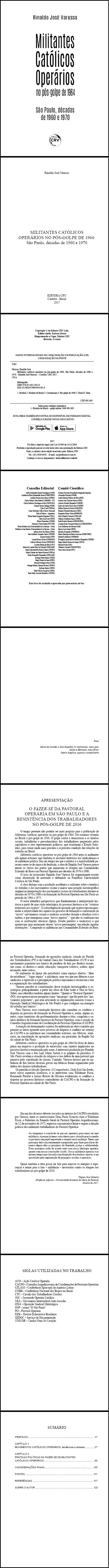 MILITANTES CATÓLICOS OPERÁRIOS NO PÓS-GOLPE DE 1964:<br> São Paulo, décadas de 1960 e 1970